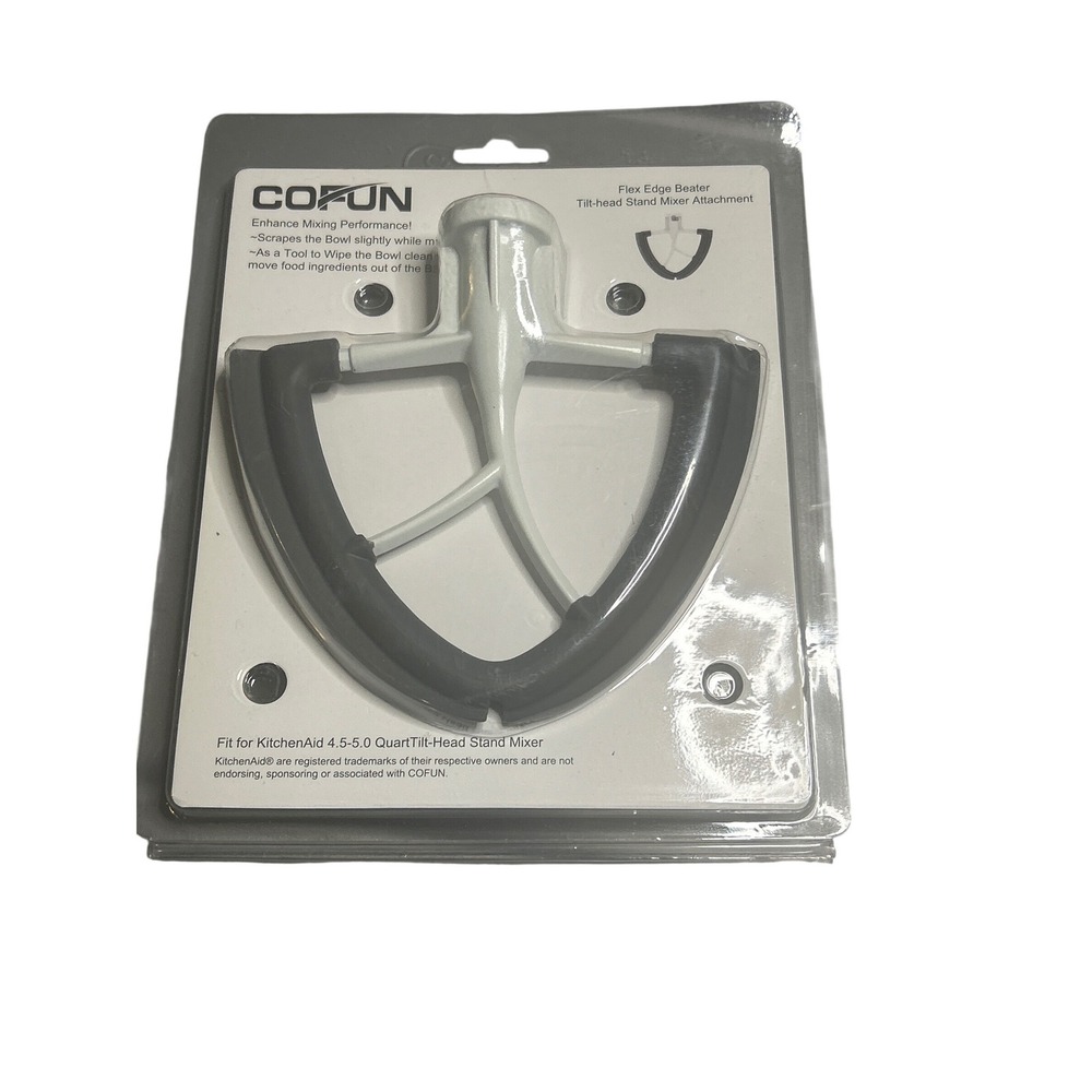 Cofun Flex Edge Beater for KitchenAid 4.5-5.0 Quart Tilt-Head Stand Mixer White